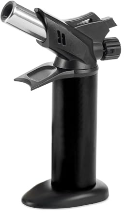 JFUTD Cannello da Cucina for Cucina e Fai da Te, Gas butano Ricaricabile, accensione istantanea, Fiamma Regolabile, Ottimo for Chef Crème brulée, Ricco di funzioni di Sicurezza