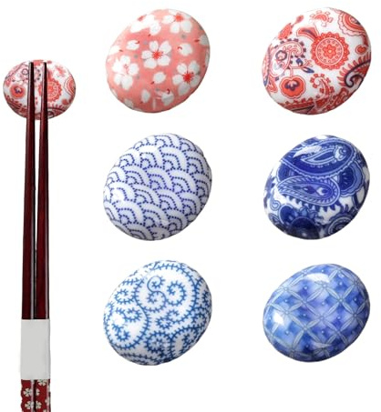 Xiuyer Ceramica Supporto per Bacchette, Portabacchette in Ceramica Riutilizzabile Supporto per Coltello Stile Classico Bacchette Supporto per Sala da Pranzo Ristorante Casa