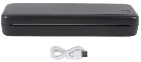 Bärbar Skrivare Trådlös för Resor, Termisk Skrivare Trådlös 203dpi 2600mAh Uppladdningsbar A4 Bläckfri Mobil Skrivare med 1 Pappersrulle för Telefon PC