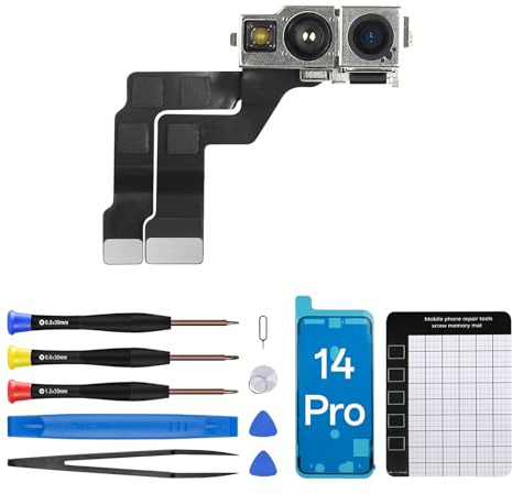 CYKJGS for iPhone 14 Pro Front Camera Replacement Flex Cable Connector OEM | Face Front 12MP Camera Part Facing Lens Module Light Receiver Transmitter Full Repair Kit A2650 A2889 A2890 A2891 A2892