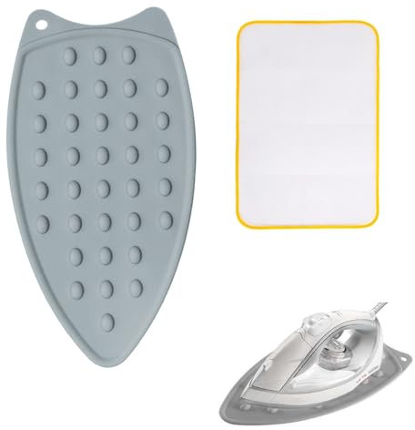 Panno da Stiro, Pad in Ferro Resistente al Calore, Protezione da Ferro da Stiro,Tappetino in Silicone per Ferro,Tappetino di appoggio per Ferro da Stiro in Silicone,per Evitare Danni da Stiratura,2PCS