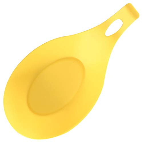 Repose-cuillère en silicone anti-adhésif pour louche à soupe, support de spatule, résistant à la chaleur, ustensile de cuisine, jaune