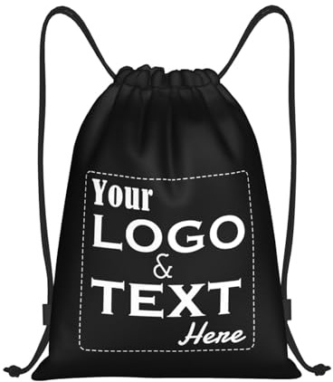 ROHBVMN personalisiert rucksack und personalisiertes turnbeutel – Sporttasche für Herren und Damen, Schwimmtasche für Kinder, Turnbeutel, Kordelzugtasche mit Logo und Text für jede Gelegenheit