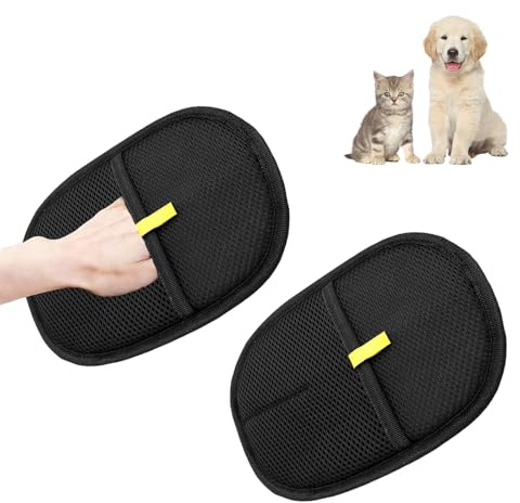 Blleshelfl 2 Guantes quitapelusas para Animales, Guantes quitapelusas para Mascotas, Guantes quitapelusas para Animales, para Lavar, depilar, cuidar el Pelaje, Aptos para Gatos y Perros.