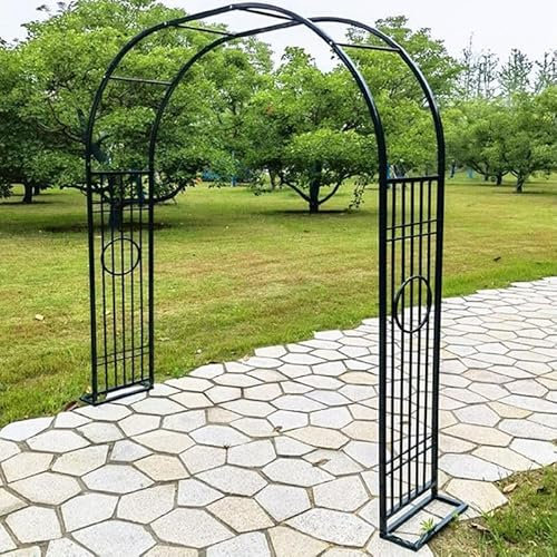 Enrejado de jardín para plantas trepadoras, pérgola de rosas de metal, arcos grandes para exteriores, estructura de hierro resistente a la corrosión, decoración de jardín de 140 cm de ancho