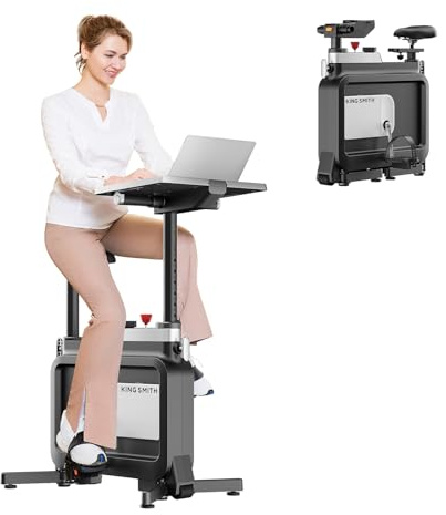 6 in 1 Exercise Bike, Folding Under Desk Bike, Exercise Bkes for Home Use with Magnetic Adjustable Resistance, 264lbs Capacity and Comfortable Seat Cushion, Indoor Portable Cycling Bike for Home Gym