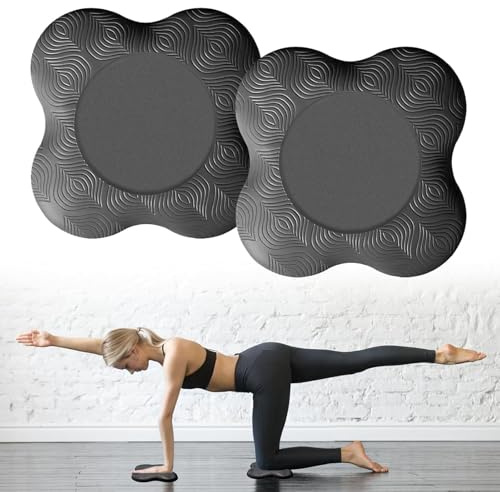 Ferizzia 2 Stück Kniekissen Yoga, 20 x 20 cm Rutschfest Yogamatte Knie Pad, Matte Unterstützung der Knie Handgelenke und Ellenbogen, Zubehör, Yoga Matte für Gymnastik, Pilates, Aerobic