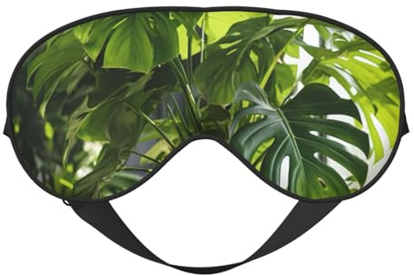 Monstera Deliciosa Masque de sommeil respirant avec imprimé palmier bananier pour l'extérieur, l'intérieur, le voyage, le camping, la méditation, le yoga, le travail