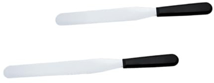 Sosoport 2 piezas Espátulas para Crema de Cocina de Acero Inoxidable con Mango Ergonómico para Alisar y Esparcir Mantequilla y Queso Tartas y Pasteles