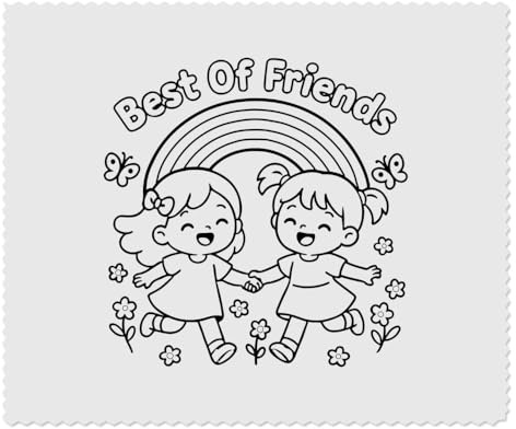 Azeeda 2 x 'Best Friend Girls' Lens Cleaning Cloths (LC00036727) | Microfibre Cloths for Glasses, Sunglasses, Phones, Cameras and Screens