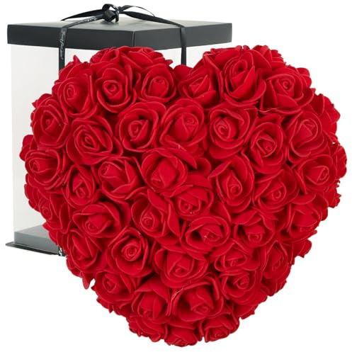 infactory Blumenboxen: Rosenherz inklusive Geschenkbox, 20 cm (Flowerbox, Rosenboxen)