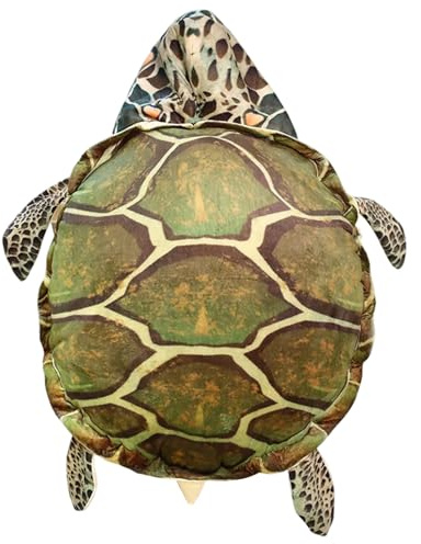 SMELEYOU Giant Wearable Turtle Shells Pillow Cute Sea Turtle Costume for Kids & Adults Soft Plush Crawl In Hideaway for Relaxation & Play Fun Performance Prop 60CM