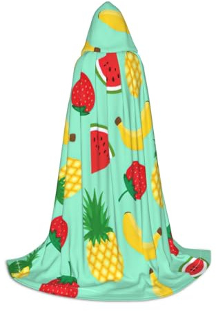 Gongjuy Disfraces de cosplay de plátano, fresa y piña, para niños, brujas y vampiros, capas con capucha para festivales infantiles