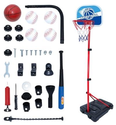 Indoor Basketballkorb - 4 in 1 Höhenverstellbares Spielset | Basketballkorb Für Kinder | für und Mädchen für Weihnachten und Geburtstag für Spielzimmer Garten Outdoor