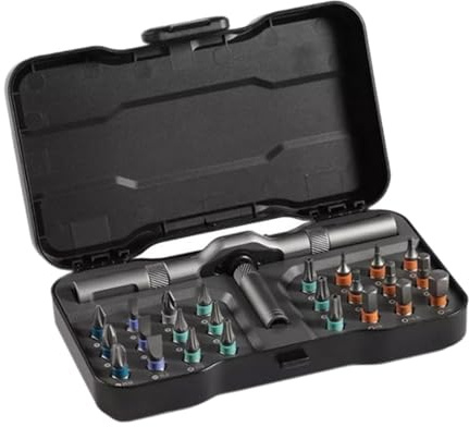 Whtkoph Set di Cacciaviti a Cricchetto 24 in 1, Strumento Domestico Facile Da Usare, Versatile, Portatile.