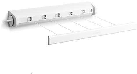 Brabantia 385728 Tendedero de Ropa Extensible de Pared, 4.4 m, Superficie Útil, Color Blanco