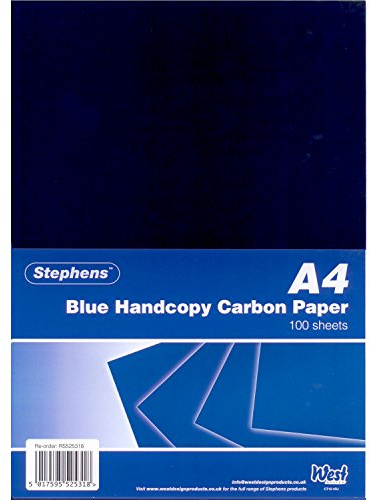 Stephens 100 ark handkopia kol med hängande väskor – blå (paket med 10)