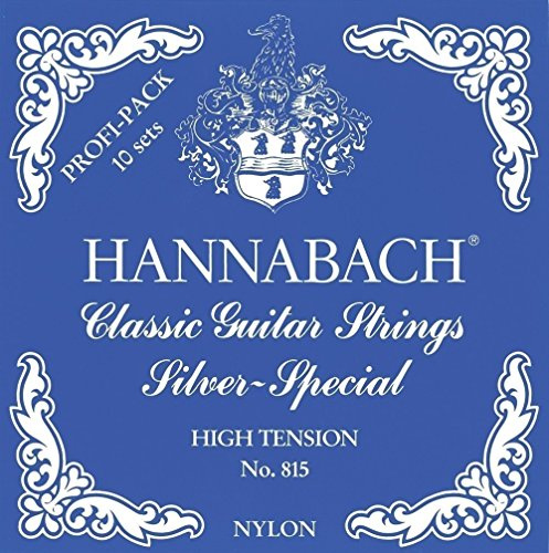 Hannabach Saiten für Klassikgitarre Serie 815 Profi Bass Pack High Tension Silver Special (hochwertig, Allzweck-Saite für fast jedes Instrument, Gitarrensaiten klassische Gitarre, Made in Germany)