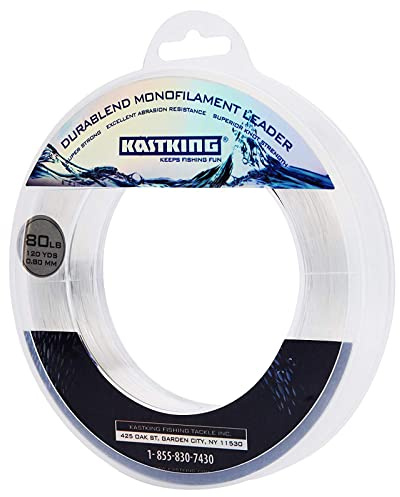 KastKing DuraBlend Monofilament Leader Line, 120Yds/110m, Clear - 50 LB (22.7KG)