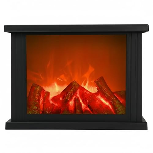 Linternas Decorativas para Chimenea, sin Llama, portátil, LED, Funciona con Pilas y Funciona con USB, Temporizador de 6 Horas Incluido para Interiores y Exteriores (sin función de Calentador, Color