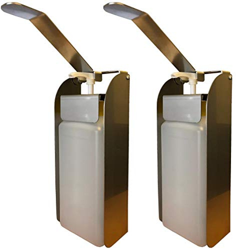 2x Handdesinfektionsspender Desinfektionsspender 1 Liter aus Edelstahl Spender Nachfüllbar