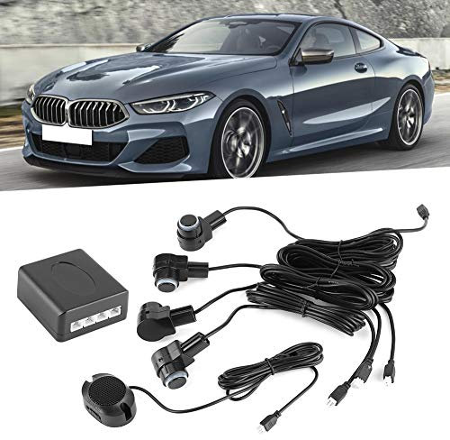 de Radar con Sensor de Aparcamiento de Respaldo de Marcha atrás para Coche, Kit de Alerta de zumbador de 80dB de Asistencia Inteligente para Marcha atrás de automóvil con sonda de 4 sensores
