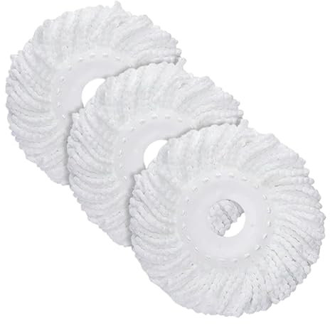 ARSUK Set di 3 Teste di Ricambio per Mop Rotante 360° – Microfibra Super Assorbente, Lavabile in Lavatrice – Compatibile con la Maggior Parte dei Mop Rotanti – Ideale per Parquet, Piastrelle & Altro