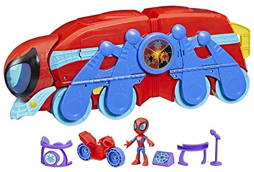 Spidey et ses Amis Extraordinaires, quartier général Arachno-mobile 2 en 1 deluxe, jouet préscolaire, des 3 ans