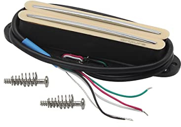 Oripure AlNiCo 5 Hot Wound Dual Blade Rail Pickups Single Coil Sized Humbucker 13.6K Gitarrensteg Pickup für Fender ST/SQ E-Gitarren Style, Creme