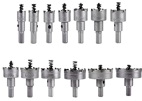 16-53mm 13pcs HSS-Lochsägen-Set Hartmetallspitze HM-Kernbohrer-Lochsäge für Metall-Edelstahl-Cutter-Loch-Öffner