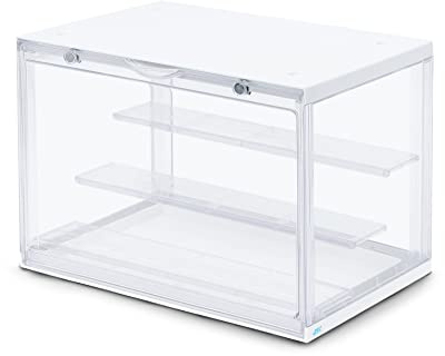 S.I.C Vitrina de acrílico Transparente; Multi Paso para colección Lego, figuritas, Modelos; Caja de exhibición de Gadgets, Organizador Coleccionable de Figuras de acción; (1, Blanco)