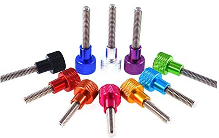 5 Stück Aluminium Rändelschraube M6 Aluminium Rändelkopf Edelstahl Hand Rändelschrauben, M6x45mm