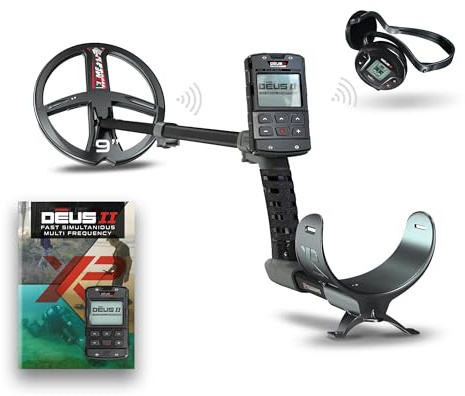 XP-Detectors Deus II 22 FMF RC WS6: Kabelloser Metalldetektor mit 12 Multifrequenz-Programmen, IP68 Wasserschutz, für Land, Strand und Unterwasser