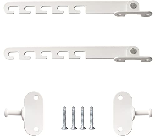 Houdao 2 pièces 18cm Entrebailleur Fenetre Sans Perçage Bloque Fenetre Ouverte et Verrous de Portes avec 4 Vis Bloc Fenetre pour Régler l'ouverture de la Fenêtre (Blanc)