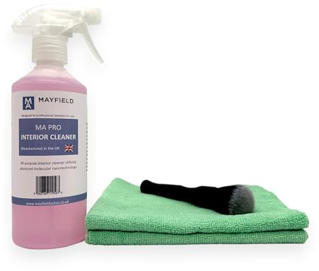 Mayfield Interior Cleaning Kit – Interior Cleaner, Brush & Microfibres – Safe Cleaning for Plastics, Fabric & Trim