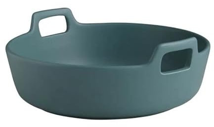 DIANXI Cuencos para Servir Ensaladera de cerámica Creativa for el hogar, Plato de Porcelana súper Profundo con Doble asa, Plato for Frutos Secos, Mesa de Comedor Tazón de Cereal(Green,9 Inches)