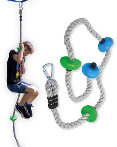 Schildkröt® Jungle Rope – klätterrep, högkvalitativ klätterrep för barn från 5 år, inkl. 4 slitbanor, enkel fastsättning på Jungle Line eller gungställ