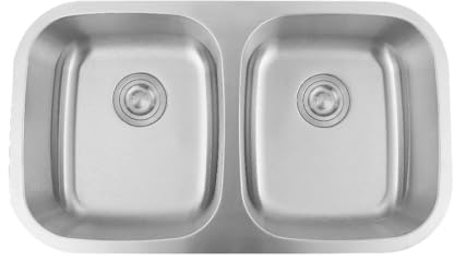 Omeere 79,5x46 2Becken Einbauspüle Edelstahl 304 Materialdicke 1,0 mm Spülbecken Spüle Küchenspüle eckig Unterbauspüle