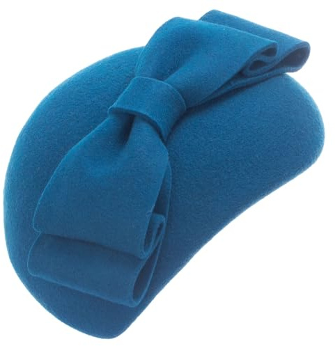 Lawliet A625 Fascinator für Damen, Vintage-Look, Wollfilz, Tropfenform, 1940er-Jahre-Stil, blaugrün, Einheitsgröße