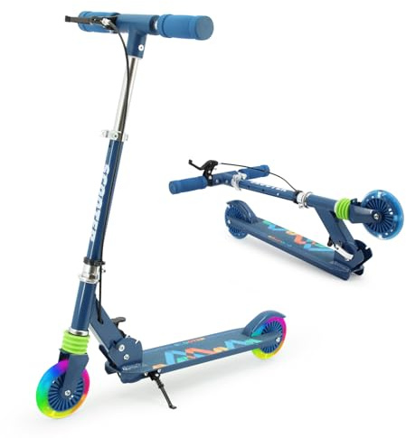 TENBOOM Roller Kinder Scooter Roller mit Hinterradbremse LED-Leuchtrad Höhenverstellbarer Scooter für Kinder Roller klappbar Tretroller Kinder ab 3 Jahre