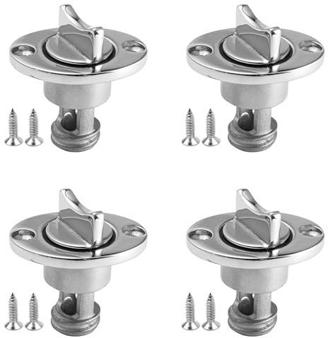 Goorvoucs 4X Ovaler Garboard Ablass Stopfen Marine 316 Edelstahl Ablass Stopfen Passt 1 Loch Boots Ablass Stopfen mit Schrauben