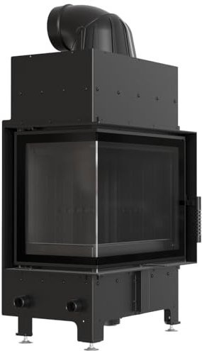 KRATKI Inserto camino in acciaio Floki S sinistra 8 kW Ø 160 nero rivestimento con molla porta