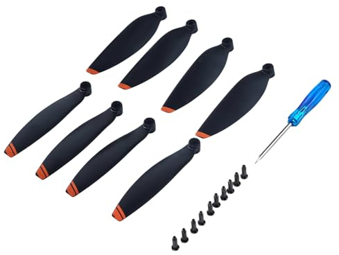 Flylin Drohnenpropeller, Kompatibel mit DJI Mavic MINI2/SE, Schwarz, 8 Stück Propeller, 10 Stück Schrauben, Schraubendreher, Fortgeschrittener Anfänger, Fernsteuerung