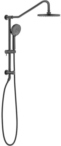 Lava Odoro SF101-MB Nachrüst-Duschsystem mit 5 Funktionen, Regenduschkopf und Handbrause mattschwarz, 20,3 cm Regenduscharmatur, 2,5 GPM