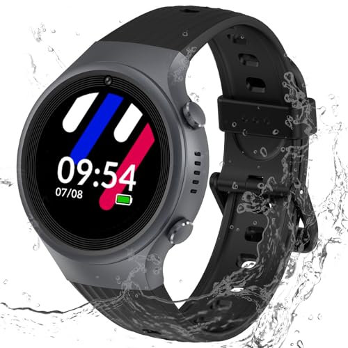PTHTECHUS 4G Smartwatch per Bambini con GPS, IP68 Impermeabile, Videochiamata, Telefono, SOS, Modalità Scuola, Chat Vocale, Contapassi, Sveglia per Ragazze e Ragazzi