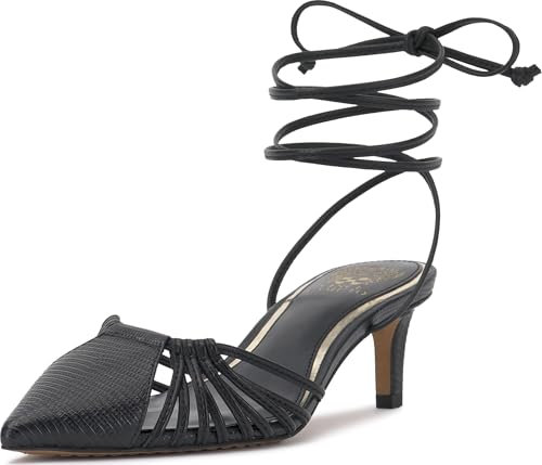 Vince Camuto Women's Kota Ankle Wrap Kitten Heel Pump Black