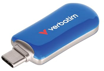 Verbatim Plectra USB-C Stick 128GB 3.2Gen 1 USB-C Flash Drive Compacto de hasta 100 MB/s, Memoria para iPad, iPhone, Smartphone, Ordenador portátil, PC, Compatible con Mac/Windows