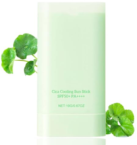 Cica Cooling Sun Stick Spf 50 - Face Sunscreen Spf 50 Face - Cica Cooling Sunscreen Stick Spf50++ Pa++++ - Centella Sunsticker for Women,Men - Soft Texture,Travel Size,Daily Care Use