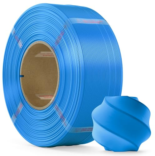MarsWork Filamento PLA 1,75 mm, Refill Filamento Stampante 3D, Precisione Dimensionale 1.75 +/- 0.02mm Compatibile con la Bobina Riutilizzabile di Bambu Lab, 1kg Ciano