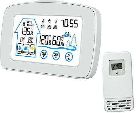 Yardenfun Termometro Stazione Meteorologica Misuratore Umidità Display Lcd Per e Esterni